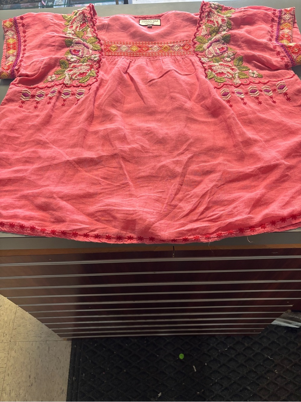 Johnny Was Coral Pink Embroidered Tunic - Picture 3 of 3